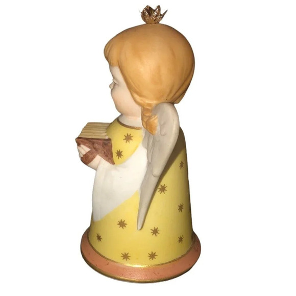 Vintage KAISER 1978 W. Germany Yellow Angel Bell Christmas Ornament Xmas Music - Picture 2 of 5